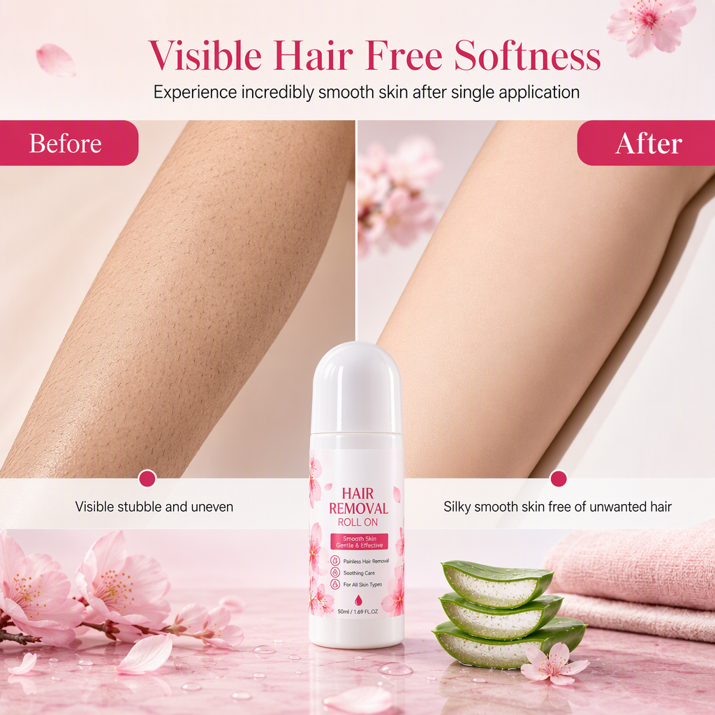🌸 Smooth Roll-On Hair Remover – Gentle Body Hair Removal for Silky Skin